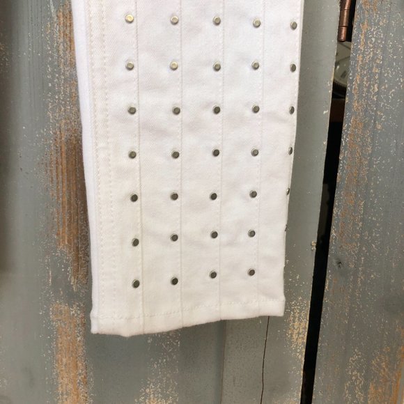 Rag & Bone Studded Skinny Jeans White Sz 25 - Picture 11 of 15